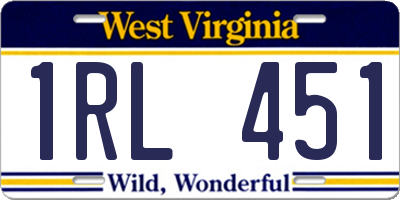WV license plate 1RL451
