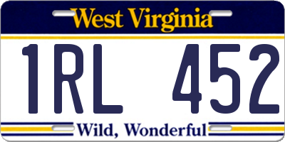 WV license plate 1RL452