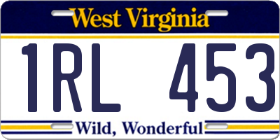 WV license plate 1RL453