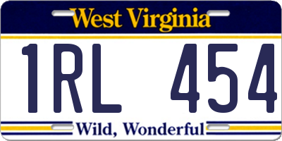 WV license plate 1RL454