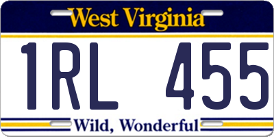 WV license plate 1RL455