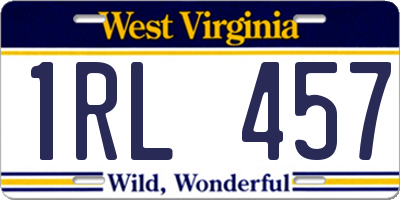 WV license plate 1RL457