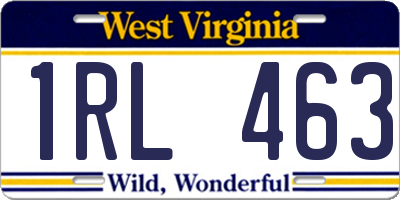 WV license plate 1RL463