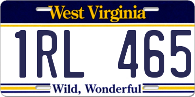 WV license plate 1RL465