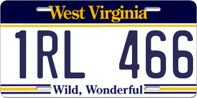 WV license plate 1RL466