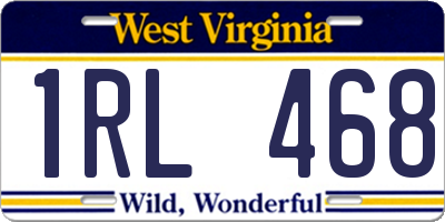 WV license plate 1RL468