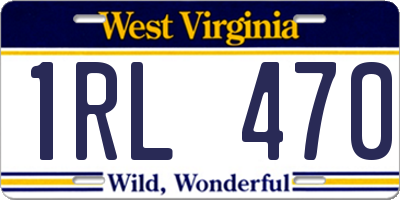 WV license plate 1RL470