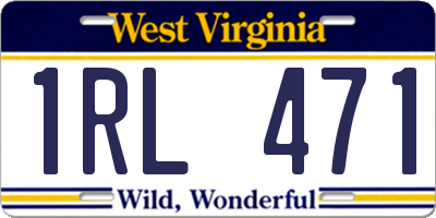 WV license plate 1RL471