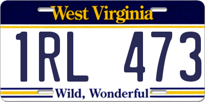 WV license plate 1RL473