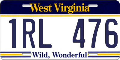 WV license plate 1RL476