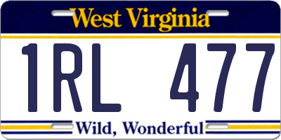 WV license plate 1RL477