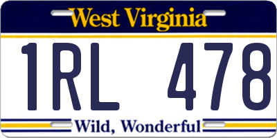 WV license plate 1RL478