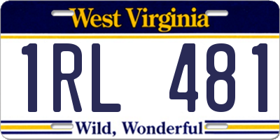 WV license plate 1RL481