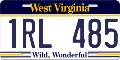 WV license plate 1RL485