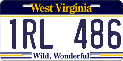 WV license plate 1RL486
