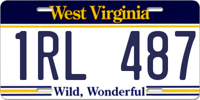 WV license plate 1RL487