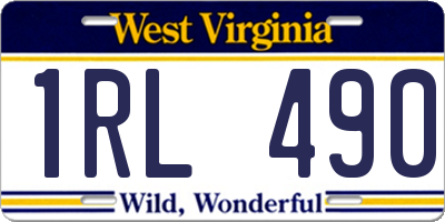 WV license plate 1RL490