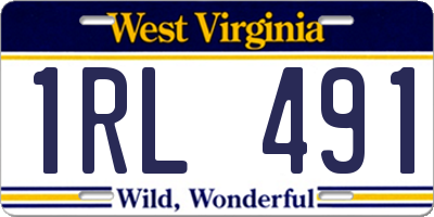 WV license plate 1RL491