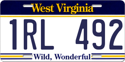 WV license plate 1RL492