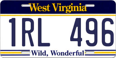 WV license plate 1RL496
