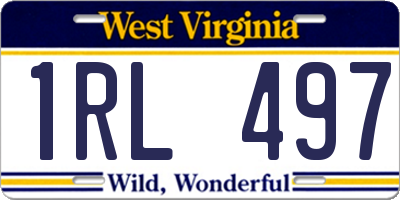 WV license plate 1RL497