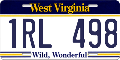 WV license plate 1RL498