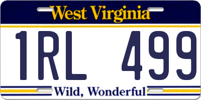 WV license plate 1RL499