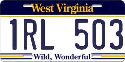 WV license plate 1RL503