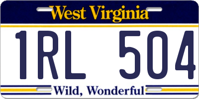 WV license plate 1RL504