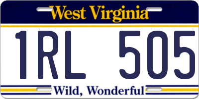WV license plate 1RL505