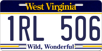 WV license plate 1RL506