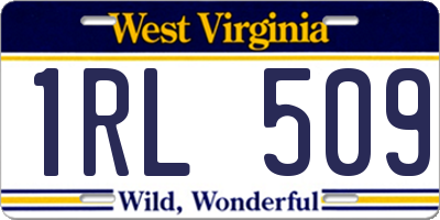 WV license plate 1RL509