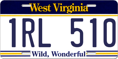 WV license plate 1RL510