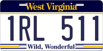 WV license plate 1RL511