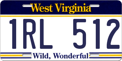 WV license plate 1RL512