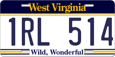 WV license plate 1RL514