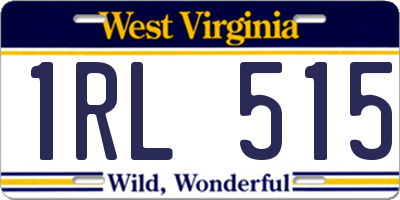 WV license plate 1RL515