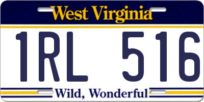 WV license plate 1RL516