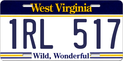 WV license plate 1RL517