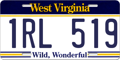 WV license plate 1RL519