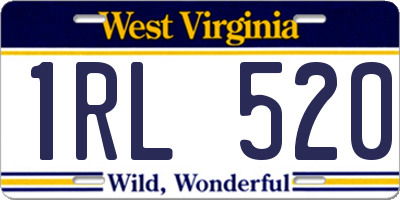 WV license plate 1RL520