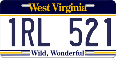 WV license plate 1RL521