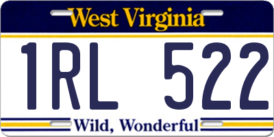 WV license plate 1RL522