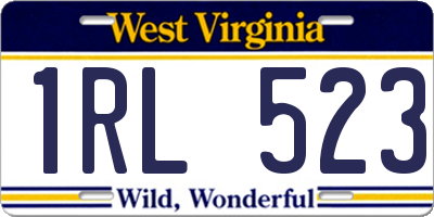 WV license plate 1RL523