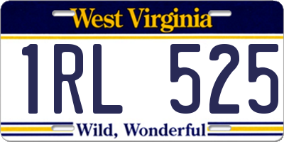 WV license plate 1RL525