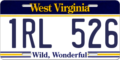 WV license plate 1RL526