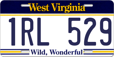 WV license plate 1RL529