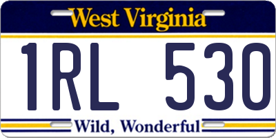 WV license plate 1RL530