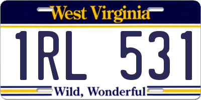 WV license plate 1RL531