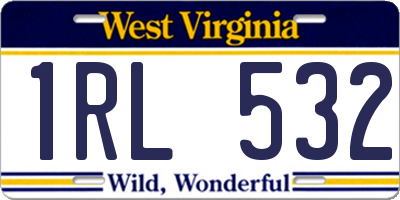 WV license plate 1RL532